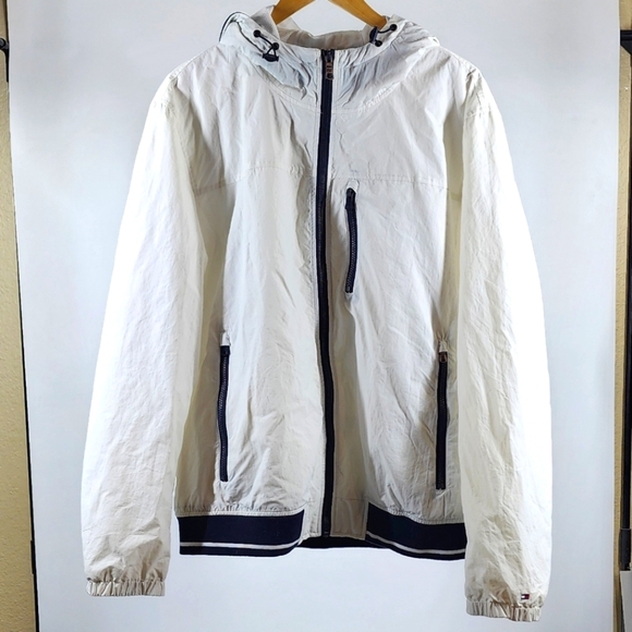 TOMMY HILFIGER Boathouse Hooded Bomber Jacket White XL - Picture 2 of 7